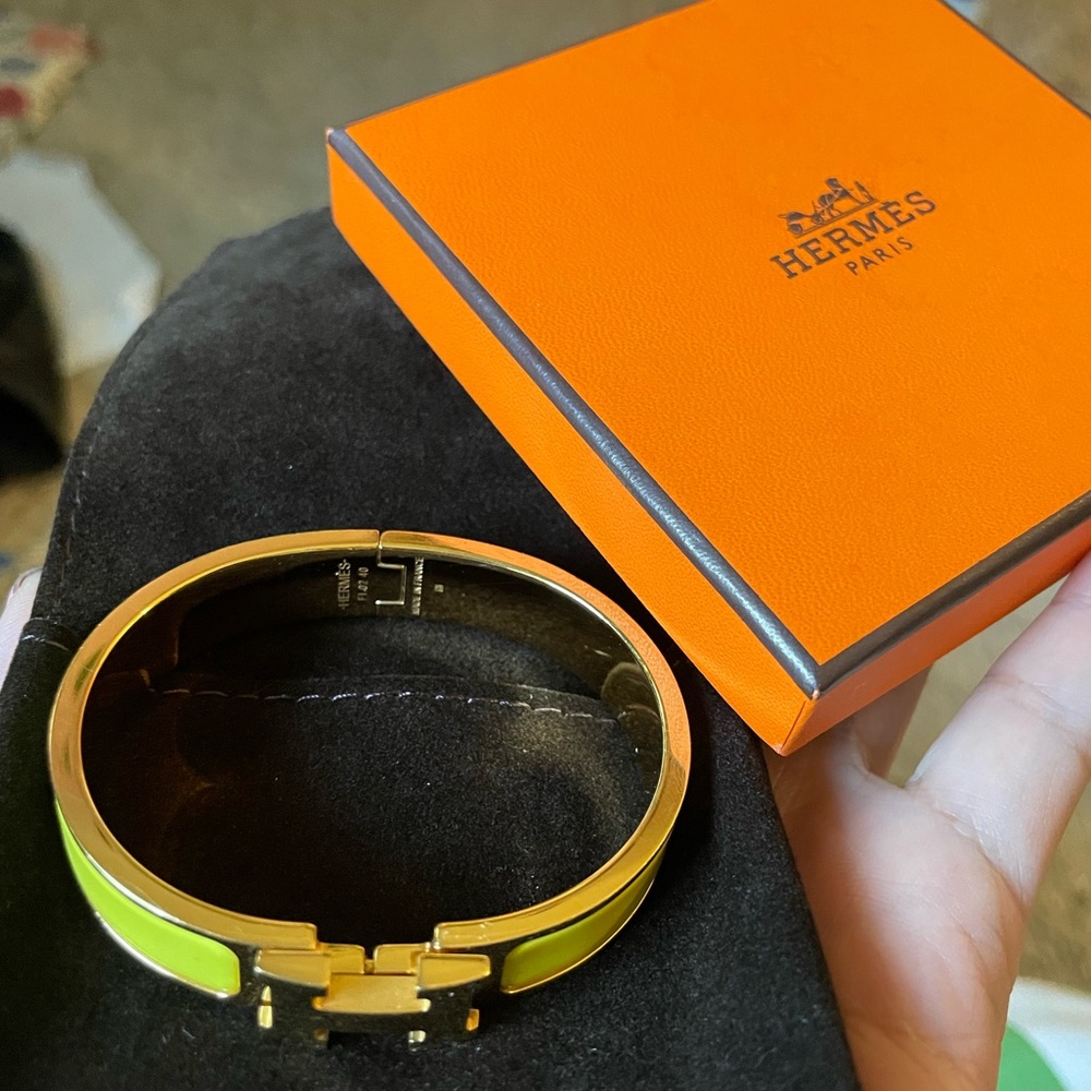 *SOLD* Hermes Clic H Bracelet Jaune Tennis Size PM